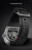 腕時計ボンエストガッティメンオートマチックウォッチ46mmポリマートランスパレントンノーケースメカニカル腕時計サファイアラミナスフルオロラバー