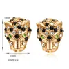 Yeni Varış Kaplan Kafa Saplama Küpe 18K Sarı Altın Kaplama Kadın Mücevher Aksesuarları Moda Takı230K için