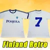 Retro 1982 Finland voetbaltruien 23 24 Pukki Skrabb Raitala Pohjanpalo Kamara Sallstrom Jensen Lod Nationaal Team voetbal Shirts Uniform 82 83 Vintage Classical