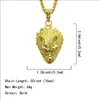 Cabezal de oro de lobo Golpeado Bling Bling Charmón Cristal Collar Collar Men Rapper Cuba's Hip Hop Jewelry2164