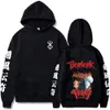 Hoodies anime berserk hoodie tunn fleece hood tröjor apring och höst tröja avslappnad pullover unisex y2k hoody