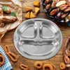 Dinnerware Sets Control Panel Stainless Steel Dinner Plate Child Diet Foods For Meals Kitchen Divided Kids Plates And Bowls