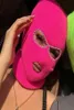 Beanieskull Caps Shining Diamond Balaclava Face Mask Women Pink Sport Sticke Fleece Ski för tre håls hatt Shiny Rhinestone1106265