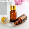 Gratis DHL 768 st/Lot Amber 10 ml Glass Droper E-Liquid-flaskor för ejuice med spetsar och 5 dropp- eller skruvtipningskåpor för att välja CJHIR