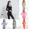 Vrouwen Thermisch Ondergoed Set Winter Dikke Zachte Lange Onderbroek Basislaag Bovenzijde Warme Naadloze Lingerie Nachtkleding Kleding 2 Stuks Set 231225