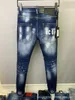 Designer 9826 Type 2023d2 Men's Denim Trousers with Square Letter Pocket Holes and Small Straight Leg Fashion Jeans