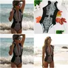 Sexy Set Bodysuit Women Badebode Reißverschluss Strandbekleidung Retro Schwarzweiß Badeanzug Blumenbadeanzüge ein Stück Monokini Bikini S ot69p