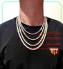 3mm 4mm 5mm 6mm Hip Hop Tennis Chains Jewelry Mens Diamond Necklaces 18k Real Gold White Gold Plated Bling Graduated1088064