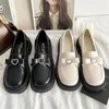 Dress Shoes JK small leather shoes for women in autumn and winter new British style round toe cute French Mary Jane