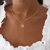 Hänge halsband kvinnor flickor trendiga kinesiska lyckliga amulet Dainty Protection Chain Collar Birthday Present till henne
