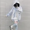 Harajuku Kawaii vêtements mignon surdimensionné sweat à capuche avec fermeture éclair femmes japonais décontracté mode gothique hauts veste manteau 231225