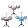 Simulation Jazz Drum Music avec 5 ensembles de batterie Instruments de musique Jouets Bâtons de cymbale Rock Set Tambour à main Instrument de musique Jouet 231225