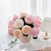 Fleurs décoratives Austin Touch Hydrating Rose Imitation Floral Green Plant Cédarwood Fleur artificielle MW5952