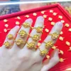 Cluster Rings HX 24K Pure Gold Ring Real AU 999 Solid Elegant Shiny Heart Beautiful Upscale Trendy Jewelry Sell 2021254t