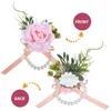 Decorative Flowers Wrist Flower Rustic Wedding Decor Bracelet For Wristband Fake Wristlet Pearl Bridal Delicate Bridesmaid