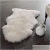 Tapis doux en fausse fourrure en peau de mouton, chaise moelleuse, cheveux longs, tapis de chambre à coucher pour enfants, laine en peluche, coussin poilu, zone de siège, tapis à fourrure Drop Del Dhqwn