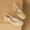 Sandálias femininas arco verão cabeça redonda sapatos de salto baixo estilo coreano cor sólida chinelos leves sandalia feminina