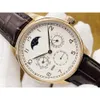 designer menwatch iwc watch mens portugieser Gold watches 5A high quality auto mechanical uhren all dial work moonphase watchmen back transparent montre pilot 6D07