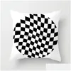 Cushion/Decorative Pillow 40/45/50/60Cm Chess Board Plaids Print S Case Bright Mticolors Geometric Floral Sofa Bed Pillowca Homefavor Dhvrz