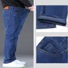 Man jeans stor storlek hög stretch denim tyg stora byxor för feta människor 45150 kg hombre bred ben pantalon homme 231222