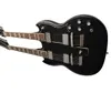 Factory Relic Black 12 et 6 String Slash 1275 Double Neck Electric Guitar Split Paralallogrod Mosaic 258