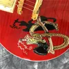 Chitarra elettrica personalizzata, modello 3D Smoking Snake, 2 pickup, decorazione fiamma Red Tiger, tastiera in sequoia, spedizione gratuita 369