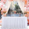 Юбка для стола жемчужно-шифоновая плиссированная окружность стола украшение для дня рождения, свадьбы, трансграничных рюшей, эластичная тонкая марля t 231225