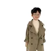 2-9 ans enfants trench-coat printemps automne garçons filles veste pardessus à manches longues col rabattu enfants coupe-vent haut vêtements 231225