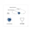 Bangles Jewelrypalace New Arrival Heart Bow Love 4.2ct Stone Created Blue Spinel Sterling Sier Adjustable Bracelet for Woman