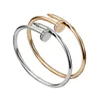 Designer Cartres Bangle 18K Gold Bracelet Dames Verstelbare Opening Hot Accessories Card Home Nagelstijl Diamant ingelegd XD95