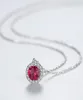 Nouveau exquis luxe synthétique rubis s925 argent pendentif collier femmes bijoux mode coréenne dame Micro ensemble Zircon collier chaîne N9706077