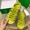 sandali donna Pantofole di paglia Cross Lace Up Sandali in gomma Falt Pelle rigenerata verde rosa giallo Sandalo con plateau moda q890 #