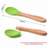 Dinnerware Sets 2pcs/set Tableware Baby Spoon Fork Set Children's Silicone Wooden Feeding Training Cutlery Supplies