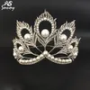 Miss Universe Crowns Peacock Feathers Pearls Full Round Tiara Beauty Queen Crown Big For Pageant Women Jewets Hair Accessories C1277Q