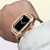 Роскошный чехол с ремешком из нержавеющей стали для Apple Watch, модификация ремешка 45 мм, 44 мм, 41 мм, металлический комплект модов для IWatch Series 7 6 SE 5 4 9911081