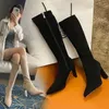 Long Boots Designer de moda Sapatos de plataforma Chelsea Boots Square Zipper High Heel Fashion Shoes 231225