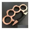 Brass Knuckles Sier Black Metal Knuckle Duster Four Finger Self Defense Sicurezza Sicurezza uomini e donne Bracciale Fitness EDC Tasca Tool Dr Dhxjl