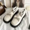 Dress Shoes JK small leather shoes for women in autumn and winter new British style round toe cute French Mary Jane