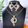 Dangle Earrings JImbora Trendy Luxury Pendant Necklace Earring Jewelry Sets For Women Wedding Party Zircon CZ African Dubai Bridal