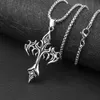 Warrior Mens Cross Emblem Hanger Ketting Eenvoudige Schedel Taiji Kettingen Rvs Popcorn Chain Party Hip Hop Punk Sieraden Accessoires voor Mannen Groothandel