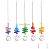 Décorations de jardin Suncatcher Crystal Wind Chimes Heart Pendentif à la main Sun Light Catcher Fenêtre Rideau de mariage Décor Sunburst DRO DHSRF