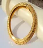 CARVE Hardness THAI BAHT 18 K YELLOW SOLID GF GOLD JEWELRY BANGLE BRACELET BA09 Heavy1902784