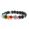 Strand oaite 8mm 7chakra bracciale maschio vulcanico lava fatima perline perline di meditazione di guarigione in pietra di pietra in pietra in pietra