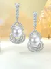 Stud -oorbellen mode kunstmatige fritillaria 925 puur zilver ingelegd met hoge koolstof diamant bruiloft sieraden groothandel