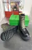 Bottegga Black Lug Schneidezipper Martin Stiefel für Frauen und Männer Designer mit mittlerer Ferse im Gemikrogummi-Außensohle HQ0X Yi Yi