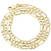 Mens Real 10k Yellow Gold Figaro Chain 4mm Halsband Hög polerad 16-30 tum2834