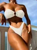 Bikinis Set Heiße Frauen Sexy Bikini Set Hot Spring Weibliche Dreieck Bademode Hohe Taille Split Badeanzug Schwimmen Sommer Beachwear Strand FashionL231225