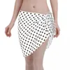 Moda de banho feminina fofa polka dot pareo lobf ups women folhas de biquíni de praia up