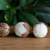 Странд Оптовые ручные ручные резные три слоя Lotus White Natural Original Bodhi Buddha Bead Diy ручная подвеска для ювелирных изделий