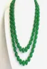 Lång 32quot 8mm naturlig grön jade runda pärlor ädelstenar halsband7916255